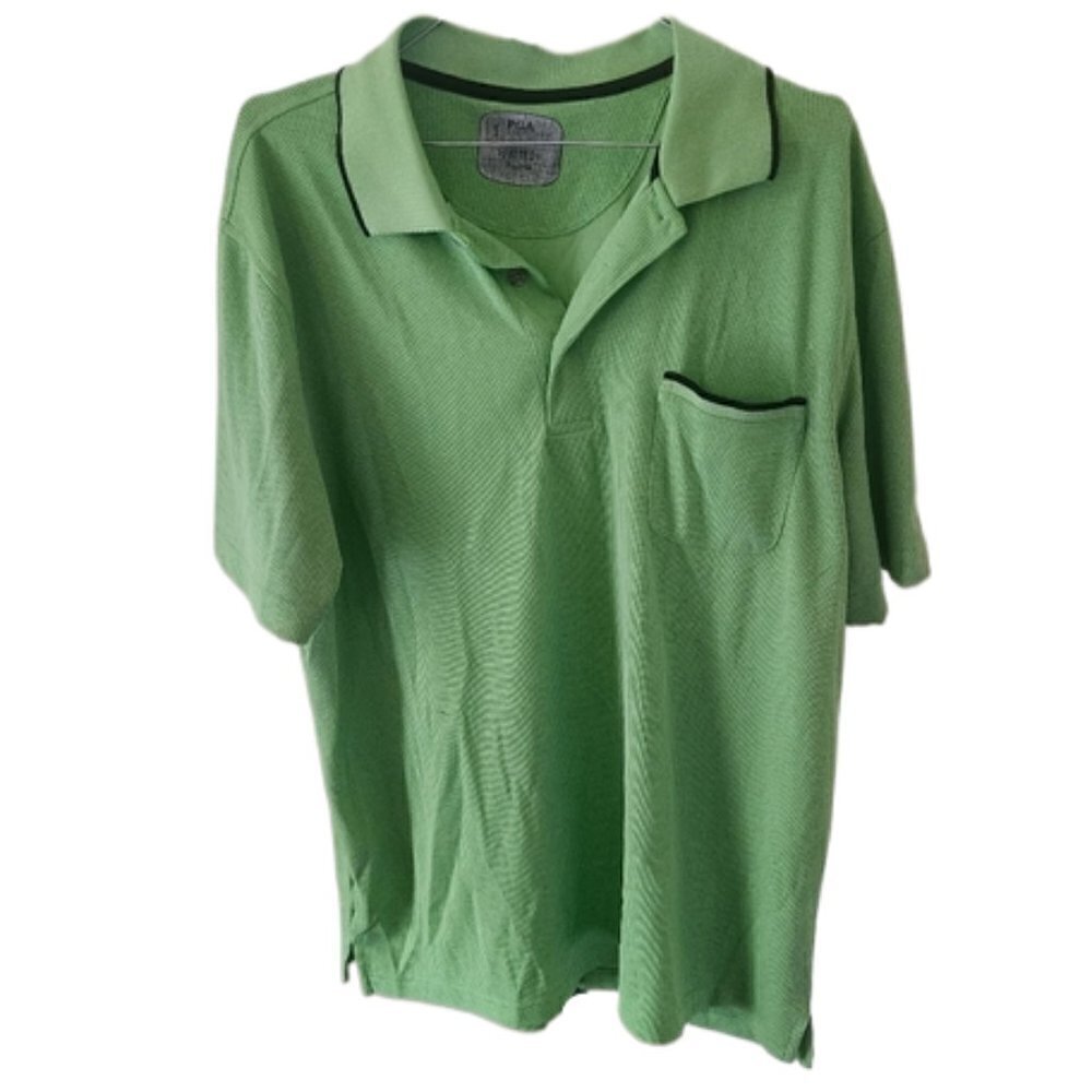 PGA Tour Lime Green Short Sleeve Polo Shirt With Pocket